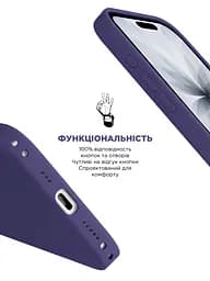 Силиконовый чехол с MagSafe для Apple iPhone 17, ICON2 MagCase, фиолетовый, противоударный, панель с мягкой подкладкой, защита всего корпуса, поддержка беспроводной зарядки, совместим с защитными стеклами и пленками, ArmorStandart (ARM88991) - мініатюра 4