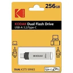 Флешка Kodak 256 ГБ с USB 3.2 и Type-C для быстрой передачи данных Серый
