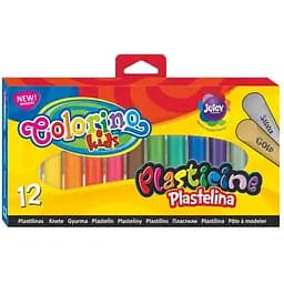 Пластилин Colorino Стандарт, золото и серебро, 100 г, 12 цветов (42673PTR)