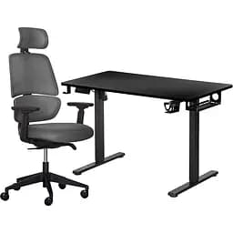 Комплект Mealux PowerDesk Lite Black + Leo Air Plus Grey (EVO-201 Lite B/B +Y 546 KBG)