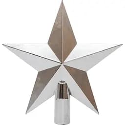 Верхівка на ялинку об'ємна Linhai h=20 см сріблястий глянець пластик (891657)