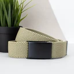 Ремінь-гумка чоловічий на затиску PS-40023 (112 см) бежевий плетений