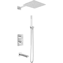 Душова система Kohlman Experience 20 chrome з термостатом + BOX прихованого монтажу KPL-QW433EQ20, Хром