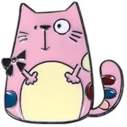 Брошь Котик брошь-булавка розовый (84946984)