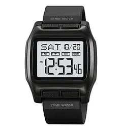 Годинник чоловічий спортивний наручний Skmei 2193 (Чорний з білим циферблатом)