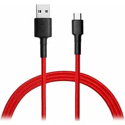 Кабель дата и зарядный Xiaomi Mi оригинал Type-C Braided SJV4110GL в оплетке красный
