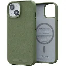 Чехол-накладка Njord Suede MagSafe Case Olive для iPhone 15 (NA51SU06)