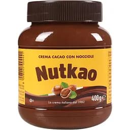 Паста горіхова Nutkao шоколадна з фундуком, 400 г (838012)