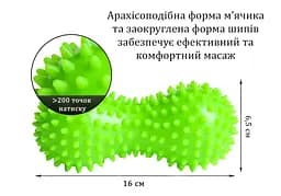 Масажний м'ячик EasyFit Goober із шипами зелений (EF-1072-GN) - мініатюра 3