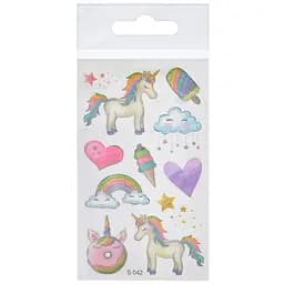 Тимчасові тату для дівчаток "Єдиноріг з глітером" Bambi FG240408084A-2, 6,8х12 см