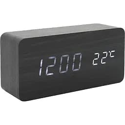 Електронні годинники Voltronic VST862BW Wooden Black з будильником