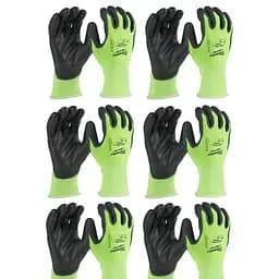 Рукавиці робочі сигнальні Hi-Vis Milwaukee з опором порізам 3/C рівня розмір 11/XXL 12 пар