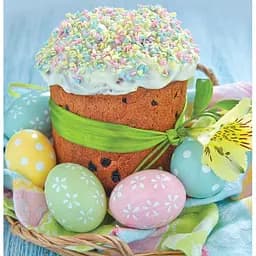 Серветки паперові Silken пасхальні Великодня паска з крашанками 33 x 33 см 18 шт.