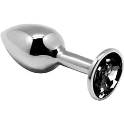 Металева анальна пробка Alive Mini Metal Butt Plug з кристалом Black L