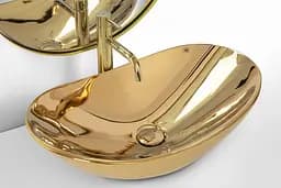 Умивальник Rea Royal gold накладний золотий REA-U4545, Золотий - мініатюра 2