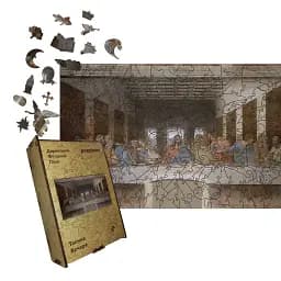 Дерев'яний фігурний пазл Тайна Вечеря, А2, Картонна коробка 300+ елементів