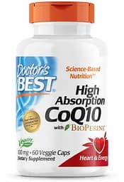 Натуральная добавка Doctor's Best CoQ10 100 mg with BioPerine, 60 вегакапсул