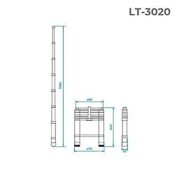 Сходи телескопічні алюмінієві Intertool висота 1980 мм х 6 ступенів LT-3020 - мініатюра 3