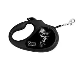 Повідець-рулетка для собак Waudog R-leash малюнок Джокер Чорний S до 15 кг 5 м світловідбиваюча стрічка