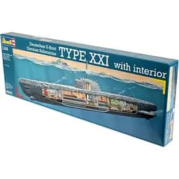 Збірна модель Revell Підводний човен Type XXI з інтер'єром, рівень 4, масштаб 1:144 (RVL-05078)