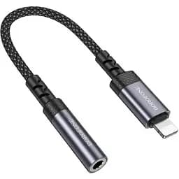 Переходник Borofone BV24 Graceful Digital Audio Converter Cable iP to 3.5 мм Metal серый