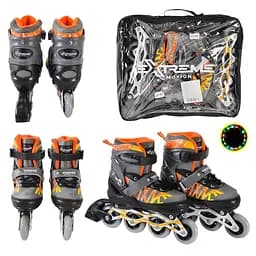 Дитячі ролики Extreme Motion RL2436 колеса що світяться, сірий, S (30-33) - мініатюра 2