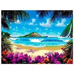 Алмазна мозаїка за номерами Тропіки, 30x40 см, полотно на рамі