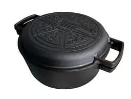 Кастрюля Brizoll чугунная с крышкой-сковородой, 4 л (P-4L-2)