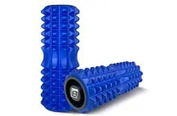 Масажний ролик Grid Roller 33 см v.1.2 із заглушками з двох сторін (синій) EasyFit fit0024997 - мініатюра 3