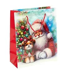 Пакет подарочный "Новый Год" 153-2 вертикальный 18*21,5*8 см, ручка-шнурок (6927661257724) Вид 1