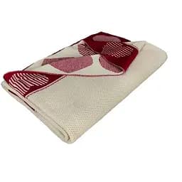 Плед Прованс Серця в`язаний 150х100 см червоний (25050)