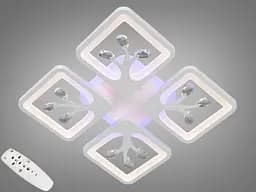 Стельова LED-люстра Diasha S8157/4WH 3color з пультом і димером, біла, 85W, 4675 lm, квадратні акрилові плафони 37x37 см - мініатюра 2