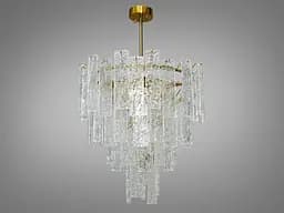 Люстра підвіс з скляними елементами на 8 ламп, колір бронза