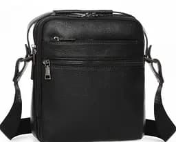 Чоловіча сумка з натуральної шкіри Tiding Bag Чорна (SA25-17622-3A) - мініатюра 1