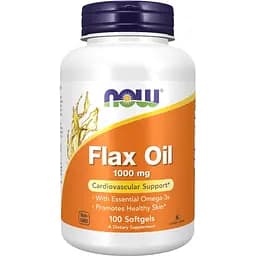 Льняное масло Now Foods Flax Oil 1000 mg 100 softgels