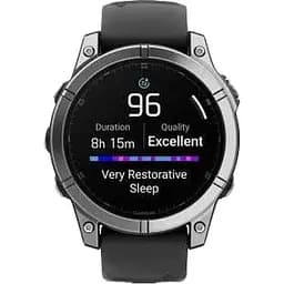 Смарт-годинник Garmin Fenix E 47mm AMOLED Stainless Steel with Black Silicone Band (010-03025-02/00) - мініатюра 9