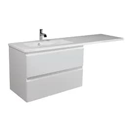 Тумба Мойдодир Unik 80-A Adam 140 L Білий підвісна з крилом над пральною машиною Білий