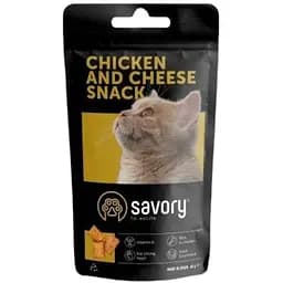 Хрустящие лакомства Savory Snack Подушечки для прихотливых кошек с курицей и сыром 60 г