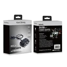 Адаптер автомобільний KONI STRONG KS45 3Socket 10A/120W 2 USB - мініатюра 4