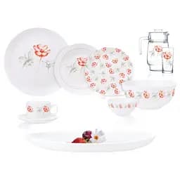 Сервіз Luminarc Diwali Petalo Grey, 6 персон, 46 предметів, білий (Q7821)