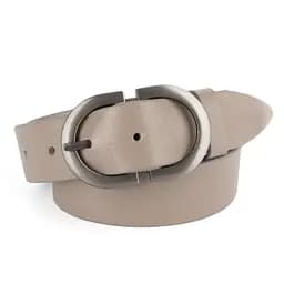 Ремень женский кожаный НС-3424 (120 см) с серебристой пряжкой бежевый