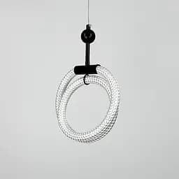 Чорний підвіс із двома завитками обплетеного неону 24 Вт | Арт. MJ 201-300 BK | Line F