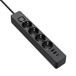 Фільтр мережевий 4 розетки 2 м Black 20 Вт ColorWay teh0024056