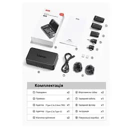 Бездротова мікрофонна система Ulanzi Vijim A100 Wireless Lavalier Microphone Type C (UV-A014A A100) (A014A) - мініатюра 7