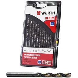 Набір свердел по металу HSS, DIN338 1.5-6,5мм 13 шт. RED LINE (арт. 0624701)