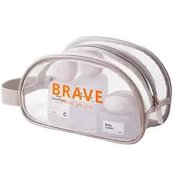 Органайзер-косметичка LoveYouHome прозора 21х10х12 см сіра (59050)