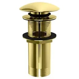 Донний клапан для раковини Kohlman click-clack Gold з переливом EGD, Золотий