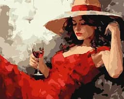 Набор для росписи по номерам Девушка в шляпе, 40x50 см, КНО8358