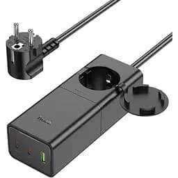 Сетевое зарядное устройство удлинитель Hoco NS4 USB/2 Type-C PD 65W черный