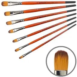 Пензель синтетика овальна Carrot 1097FR №14 коротка ручка Kolos